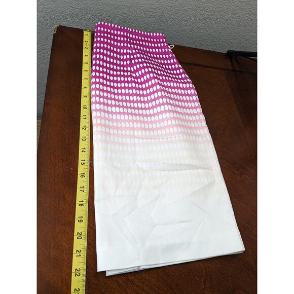 Worthington Dot Print Pencil Skirt 10P Pink White Petite Knee Back Zipper Stripe - Picture 8 of 11